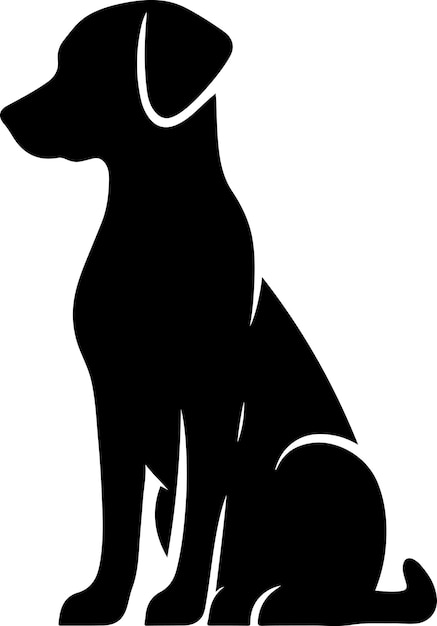 Vecteur minimal dog sitting pose vector silhouette black color silhouette 2