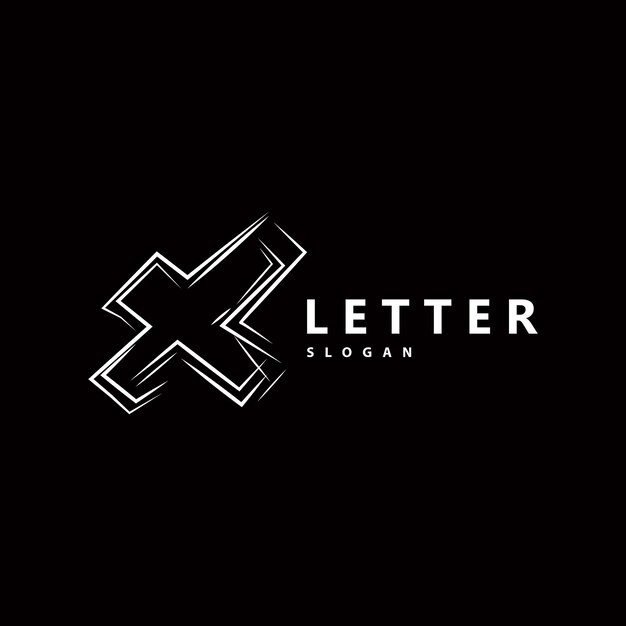 Minimal initial X lettre logo moderne et de luxe conception géométrique icône élément de modèle vectoriel