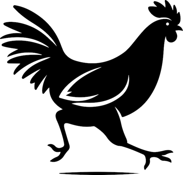 Vecteur minimal running chicken vector silhouette 2