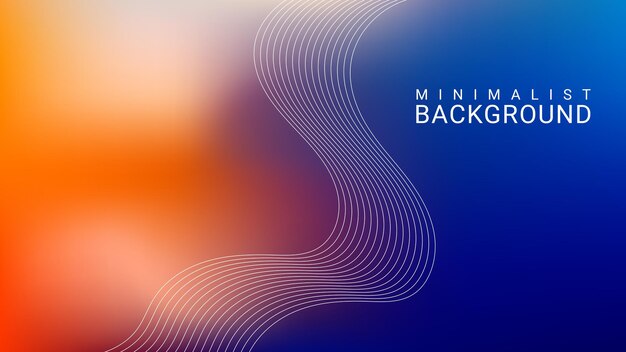 Minimalist abstract gradient background with wavy lines