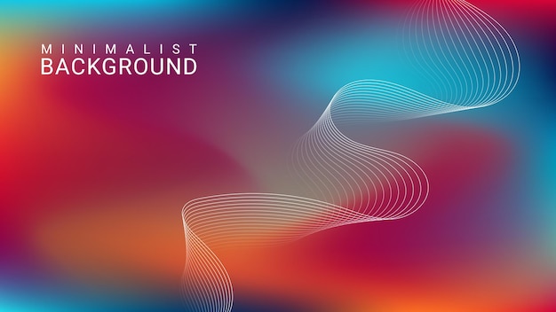 Minimalist abstract gradient background with wavy lines