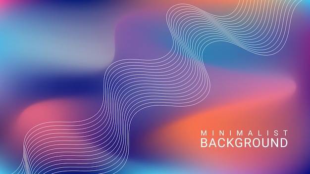 Minimalist abstract gradient background with wavy lines