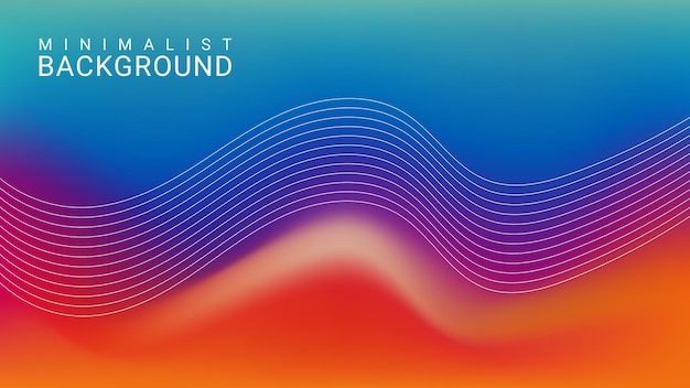 Minimalist abstract gradient background with wavy lines