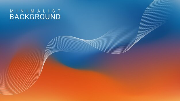 Minimalist abstract gradient background with wavy lines