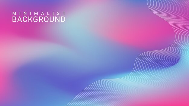 Minimalist abstract gradient background with wavy lines
