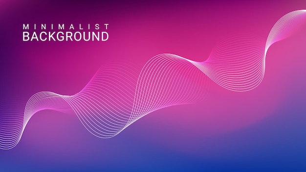 Minimalist abstract gradient background with wavy lines