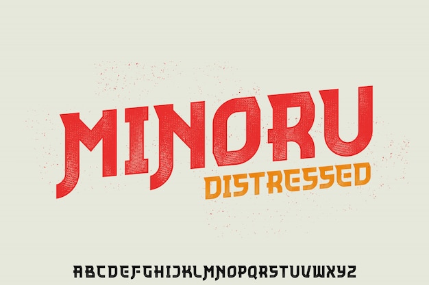 Minoru, Forme Géométrique Police Vectorielle Typeface Alphabet Typeset