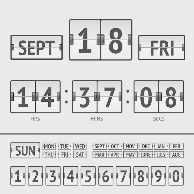 Minuterie Numérique De Tableau De Bord Blanc Avec Date Et Heure De La Semaine