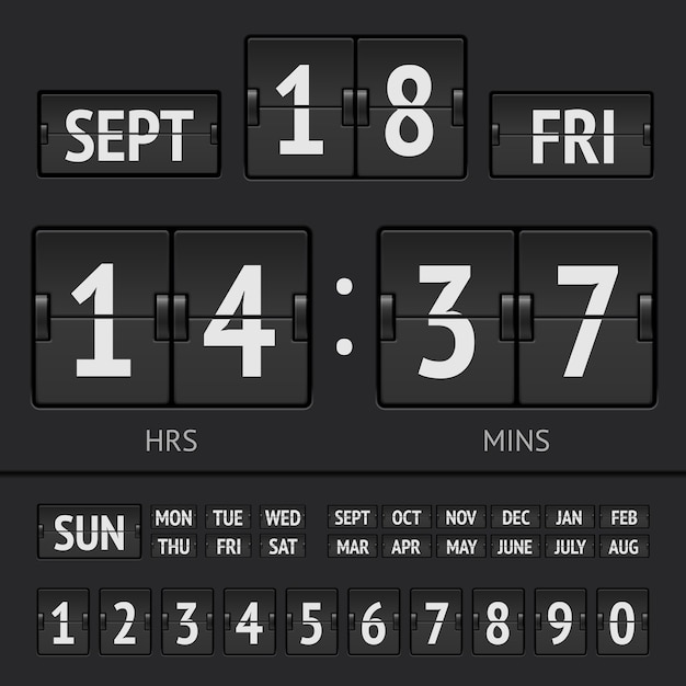 Minuterie Numérique à Tableau De Bord Noir Avec Date Et Heure De La Semaine