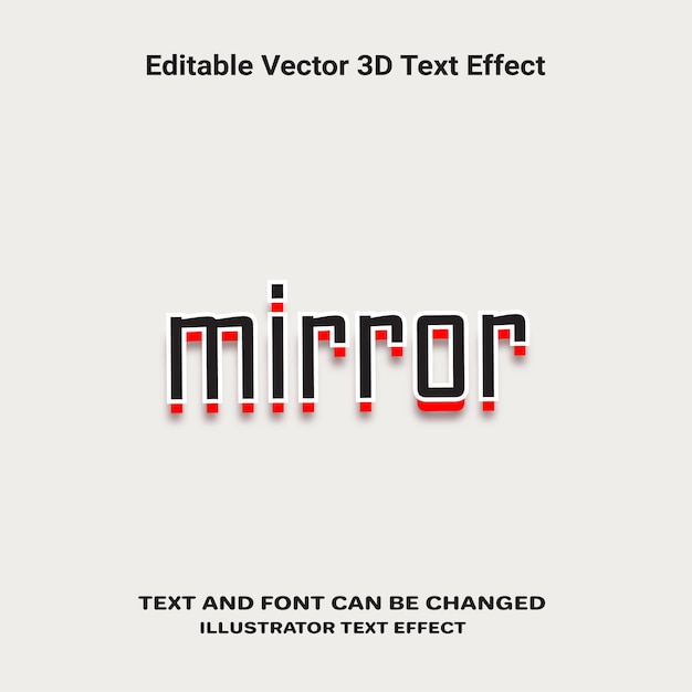 Vecteur miroir effet de texte vectoriel 3d modifiable