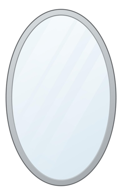 Miroir Propre. Verre Encadré Avec Reflet Brillant. Meubles De Maison Isolé Sur Fond Blanc
