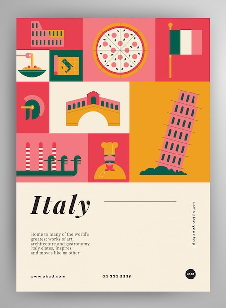 Mise En Page Des Affiches De Voyage En Italie