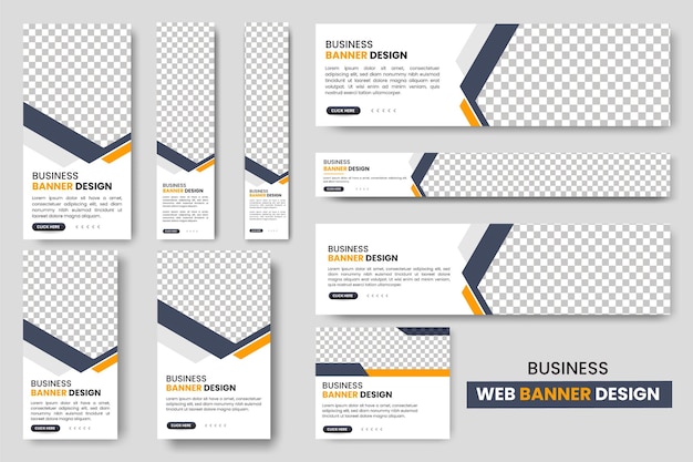 Mise en page de bannière Web ou ensemble de modèles de bannière Web d'entreprise