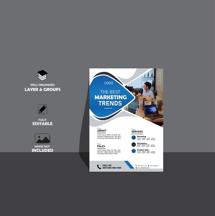 Vecteur mise en page créative du dépliant