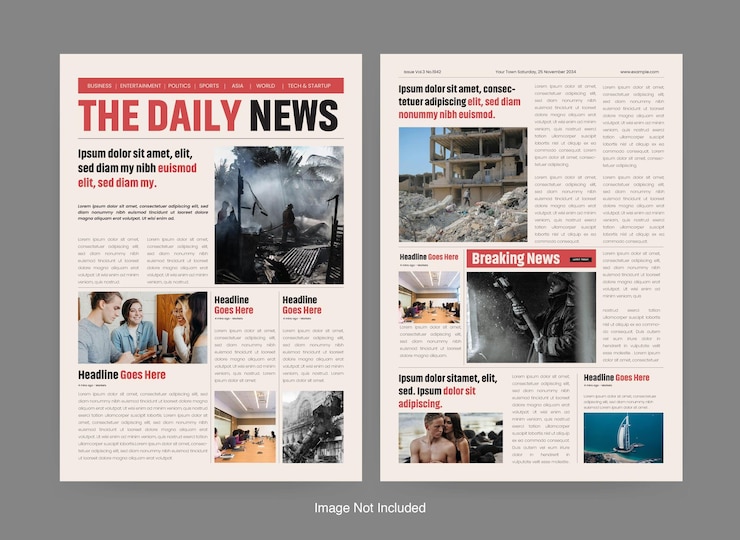 Vecteur la mise en page du journal quotidien