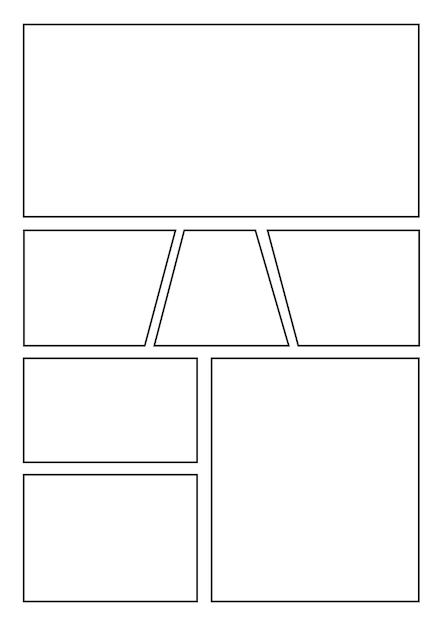 Vecteur mise en page du storyboard manga modèle a4 2