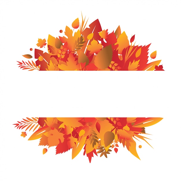 mise en page de fond automne décorer avec des feuilles colorées avec un espace vide pour le texte