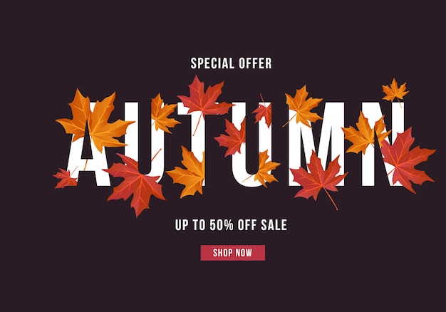 Mise En Page De Fond Automne Type Vente Décorer Avec Vecteur De Feuilles