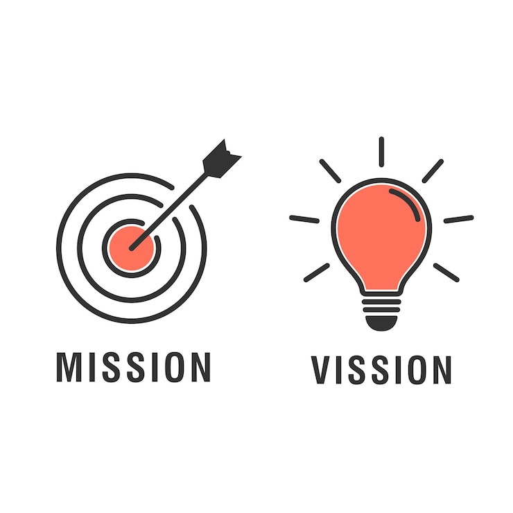 Vecteur mission de projet et illustration de vision