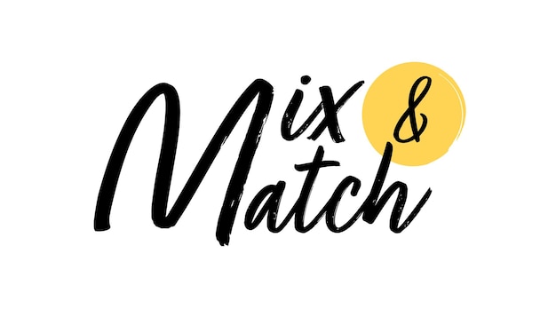 Mix And Match Lettrage Dessiné à La Main