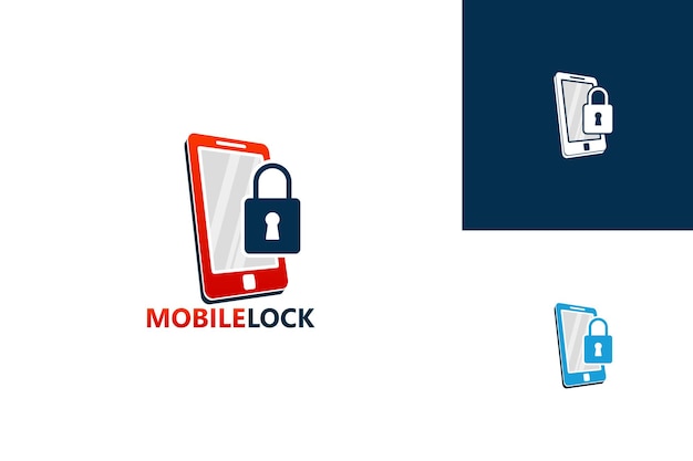 Mobile Lock Logo Template Design Vecteur, Emblème, Design Concept, Symbole Créatif, Icône