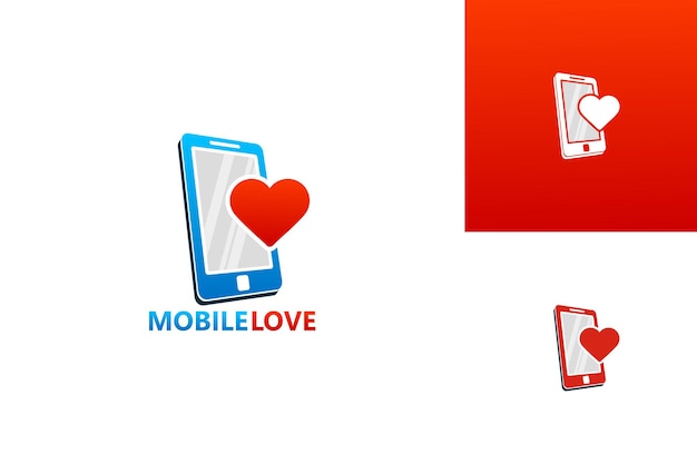 Mobile Love Logo Template Design Vecteur, Emblème, Design Concept, Symbole Créatif, Icône