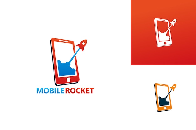 Mobile Rocket Logo Template Design Vecteur, Emblème, Design Concept, Symbole Créatif, Icône