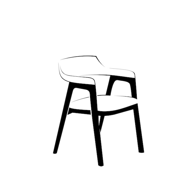 Vecteur mobilier de chaise et icône d'intérieur