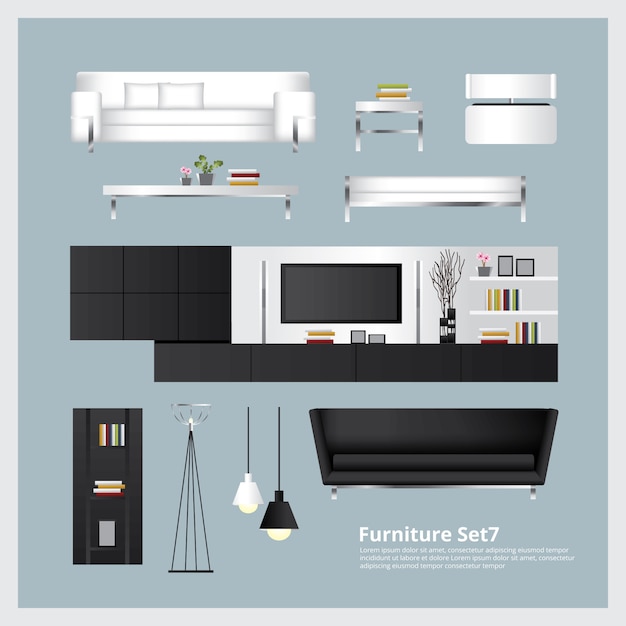 Mobilier Et Décoration De La Maison Set Vector Illustration