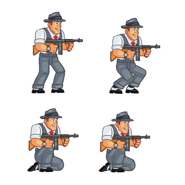 Mobster Gunman Game Sprite