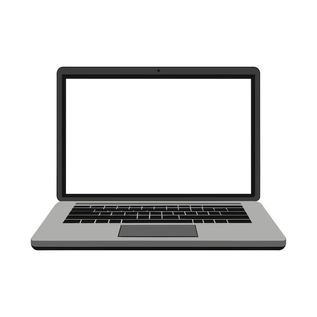 Mockup d'ordinateur portable moderne avec une illustration vectorielle à écran vide