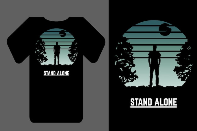 Mockup T-shirt Silhouette Stand Alone Retro Vintage