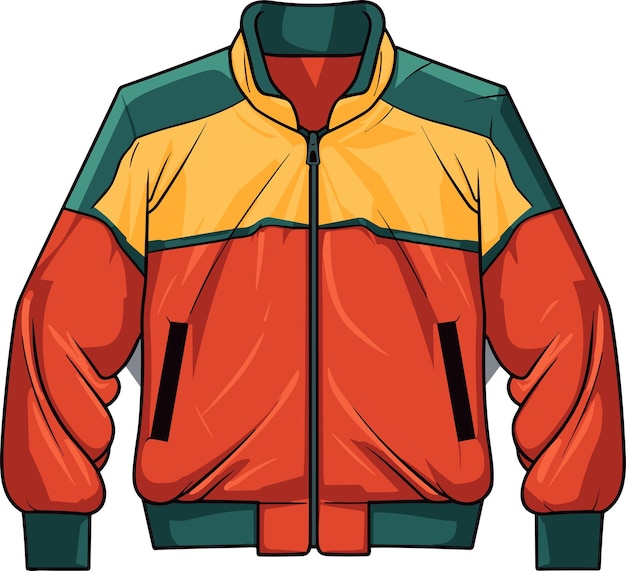 Vecteur mode années 90 veste de sport rétro vêtements de style plat des années 90 illustration vectorielle