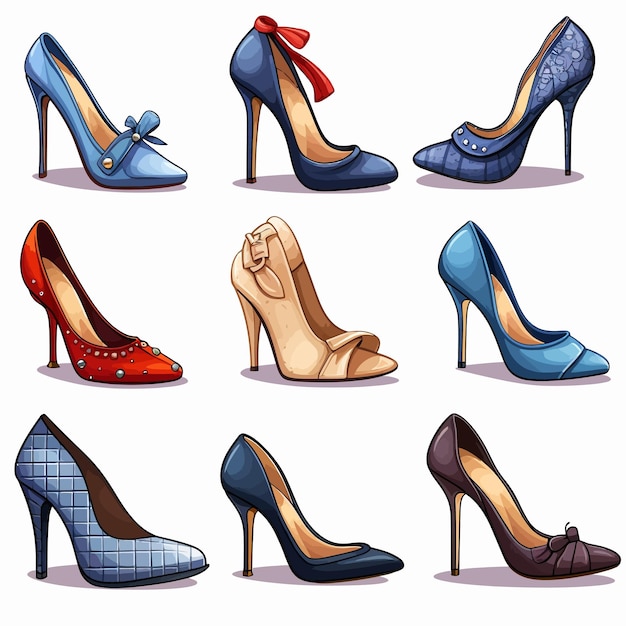 Vecteur mode_chaussures_ensemble_isolé_ dessin animé