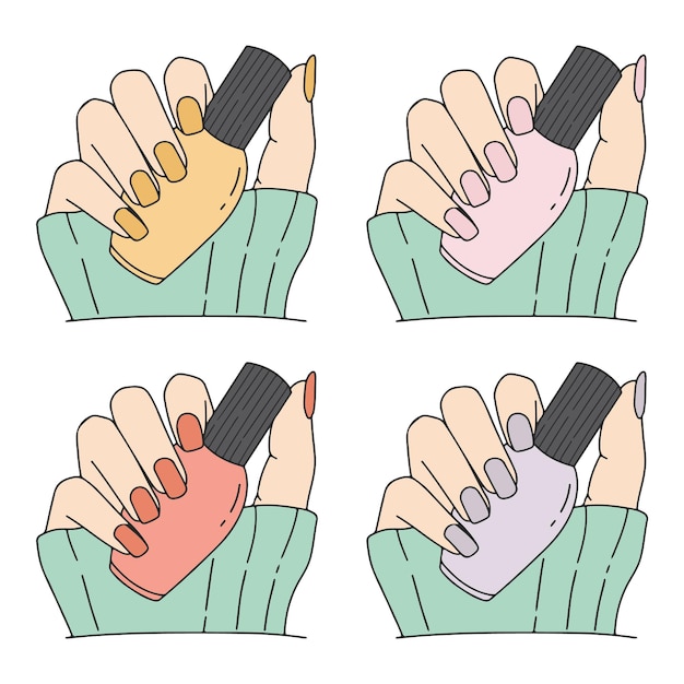 Vecteur la mode de la couleur des ongles