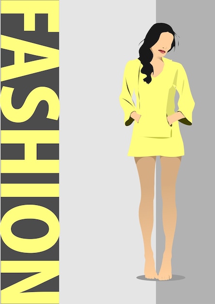 Vecteur mode femme silhouette 3d illustration vectorielle
