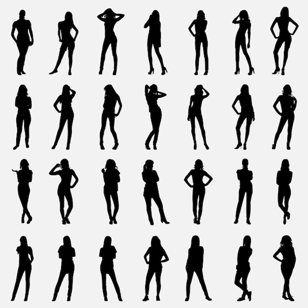 Mode, Girl, Femme, Silhouettes