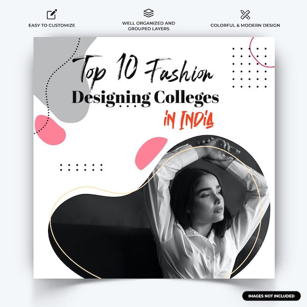 Mode Instagram Social Media Poster Web Banner Template Vecteur Premium