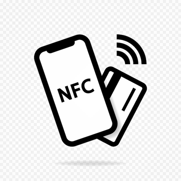 Vecteur mode de paiement sans fil sans contact pour le logo nfc la technologie nfc vous aidera à payer moins avec