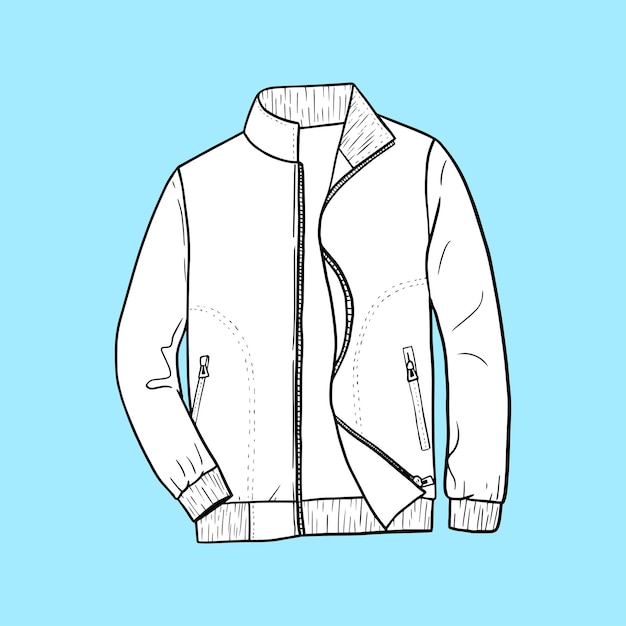 Vecteur mode veste dessin illustration noir et blanc