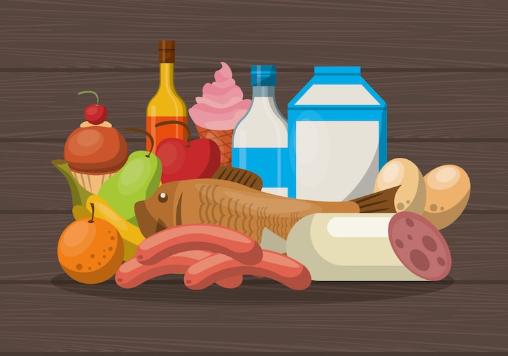 Vecteur mode de vie alimentaire sain