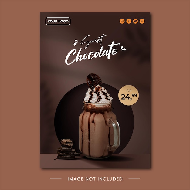 Modèle A4 de Flyer Boisson Choco 01