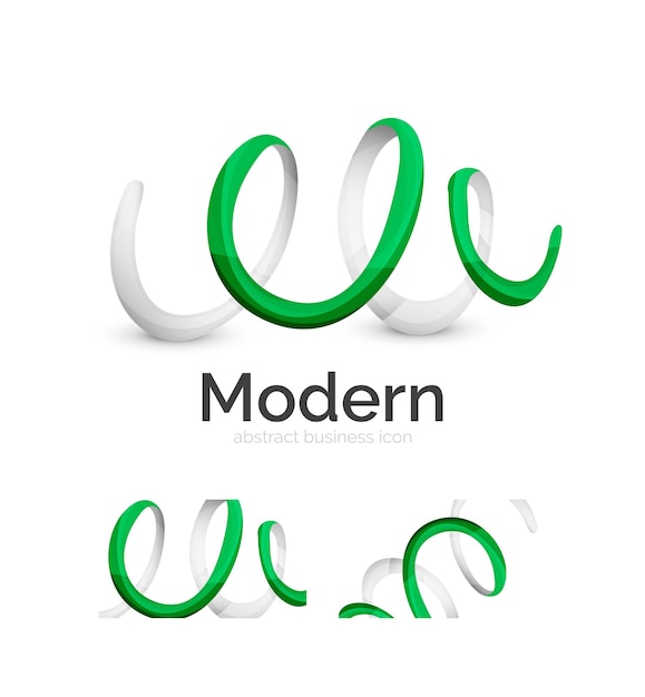Vecteur modèle abstrait de logo de ruban de tourbillon 3d avec conception d'identité d'entreprise de carte de visite