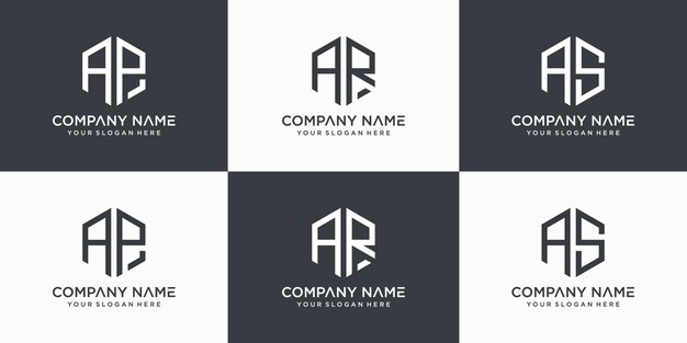 Modèle abstrait de logo vectoriel lettre vp