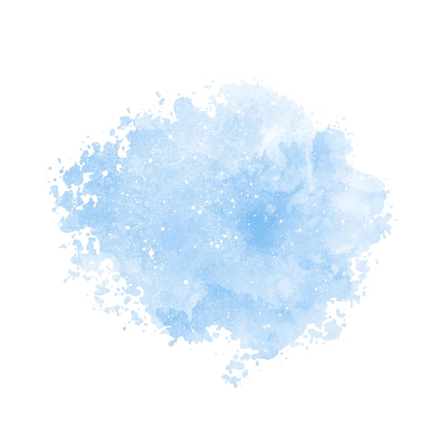 Vecteur modèle abstrait avec nuage aquarelle hiver bleu sur fond blanc