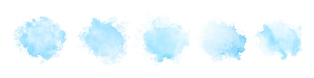 Modèle Abstrait Avec Des Nuages Aquarelles Bleus Sur Fond Blanc