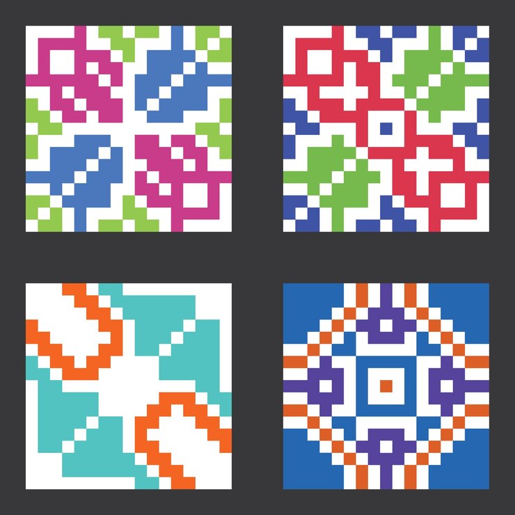 Vecteur modèle abstrait sans couture de carreaux de pixels