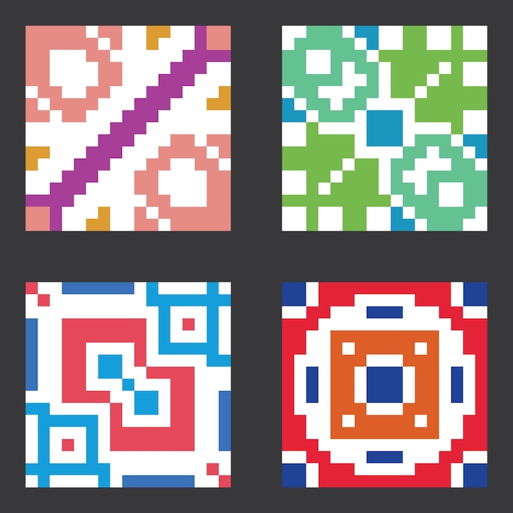 Vecteur modèle abstrait sans couture de carreaux de pixels