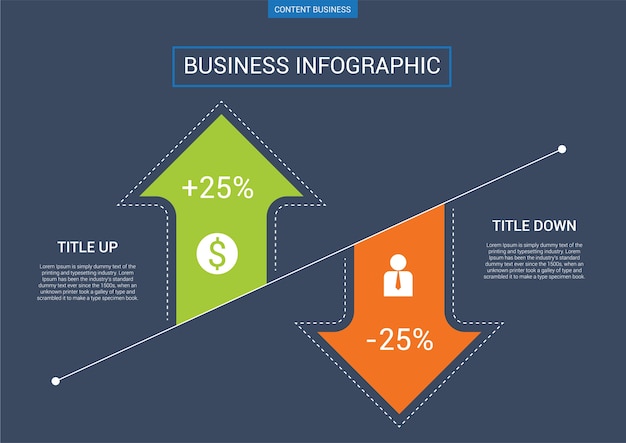 Vecteur modèle d'affaires infograhpic avec diagramme de flèche