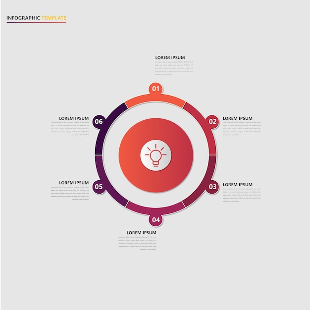 Vecteur modèle d'affaires infographique avec des éléments circulaires